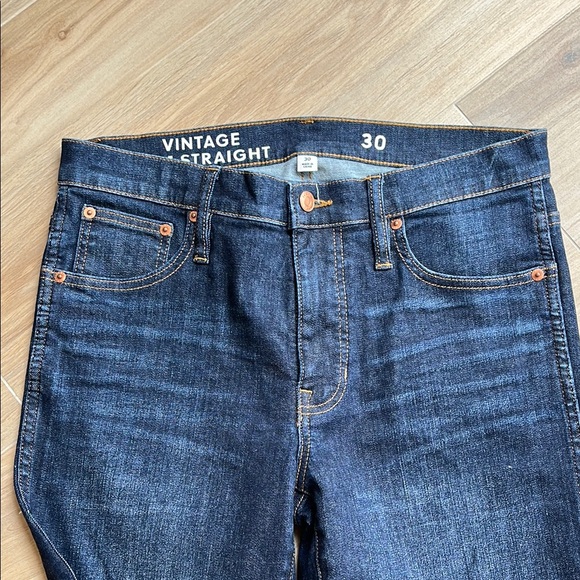J. Crew Vintage Slim Straight Jeans - Dark Blue Sz 30 - Picture 2 of 9
